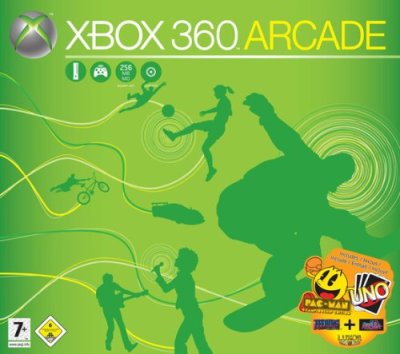 Xbox 360 256 Mo Blanche - Pack Arcade 5 jeux Xbox Live Arcade (Boom-Boom Rocket, Pac-Man, Uno, Feeding Freezy, Luxor 2)