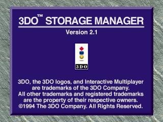 3DO Storage Manager v2.1
