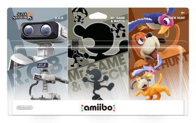Amiibo Retro 3-Pack: R.O.B Robot, Mr. Game & Watch, Duck Hunt