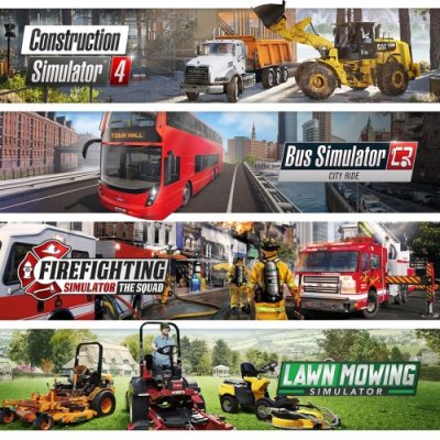 Simulation Platinum Bundle: Bus Construction  Firefighting Lawn Mowing