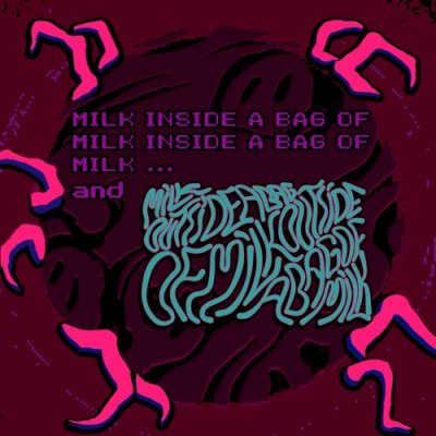Milk inside a bag of milk inside a bag of milk and Milk outside a bag of milk outside a bag of milk