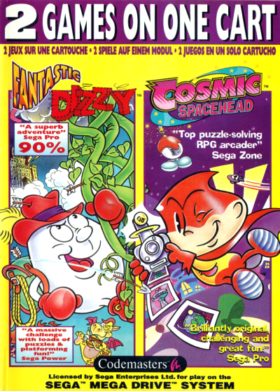 2 Games on one Cart : Fantastic Dizzy and Cosmis Spacehead