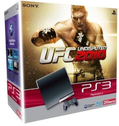 PS3 Slim 250 Go - UFC 2010 Undisputed (Charcoal Black)