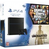 PS4 1To - Pack Uncharted The Nathan Drake Collection + GTA V (Jet Black)