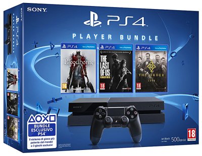 PS4 500 Go - Player Bundle Bloodborne + The Last of us Goty + The Order 1886 (Jet Black)