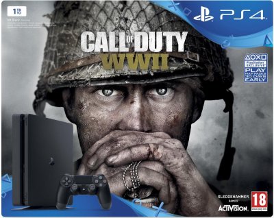 PS4 Slim 1To - Pack Call of Duty: WWII (Jet Black)