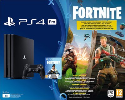 PS4 Pro 1To - Pack Fortnite (Jet Black)