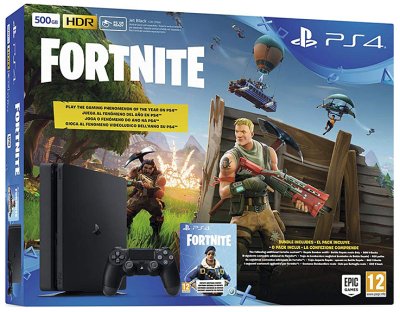 PS4 Slim 500 Go - Pack Fortnite (Jet Black)