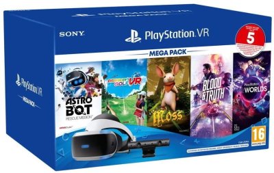 PS VR - Mega Pack (Casque + Camera v2 + Astro Bot: Rescue Mission + Everybody's Golf VR + Moss + Blood & Truth + PS VR Worlds)