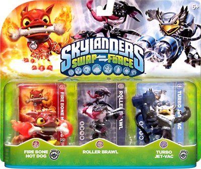 Skylanders: Swap Force (Triple Pack) Fire Bone Hot Dog S2 + Roller Brawl S1 + Turbo Jet-Vac S2