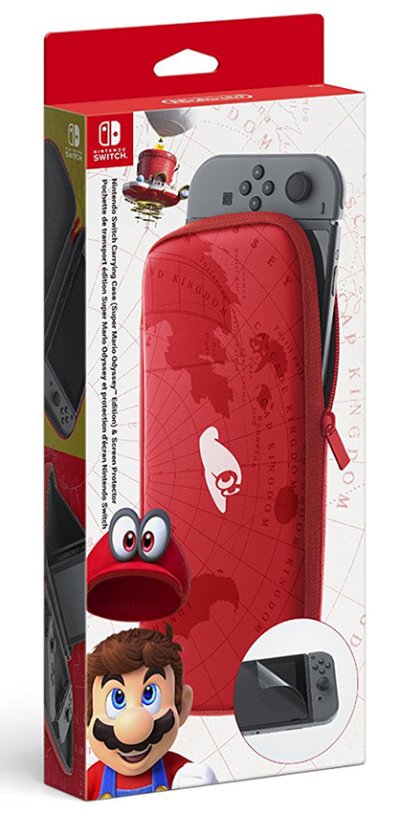 Nintendo Switch Pochette de Transport Edition Super Mario Odyssey et protection d'écran