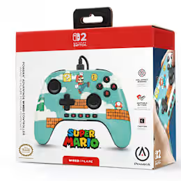 Manette filaire Advantage pour Nintendo Switch 2 (Mario Time)
