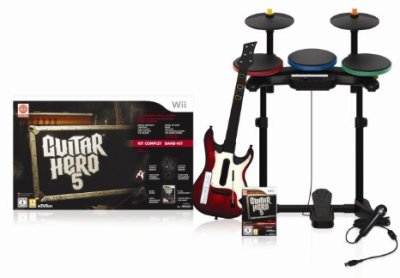 Guitar Hero 5 - Super Bundle (Jeu + Guitare + Batterie + Micro)