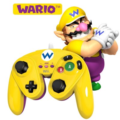Wii U Wired Fight Pad Manette filaire de combat - Wario (PDP)