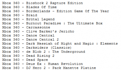 Gamelist version texte (enfin) arrangée