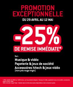 25% Chez Virgin !