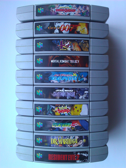 Les étiquettes N64 de décoration.