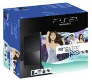 PS2 Slim Noire - Pack Singstar pop hits 4 + microphones
