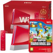 Nintendo Wii Rouge : Pack New Super Mario Bros. Wii + Wii Sport - Edition Limitée 25e Anniversaire Mario